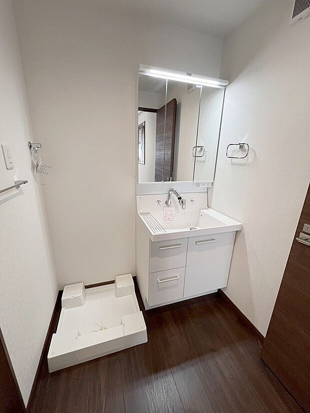 使いやすいタイプの洗面化粧台のあるランドリースペース