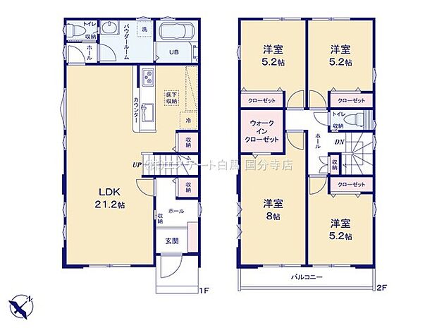 ゆったりとした4LDKの間取り