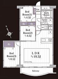 ヴェルドミール多摩川 3LDKの間取図画像