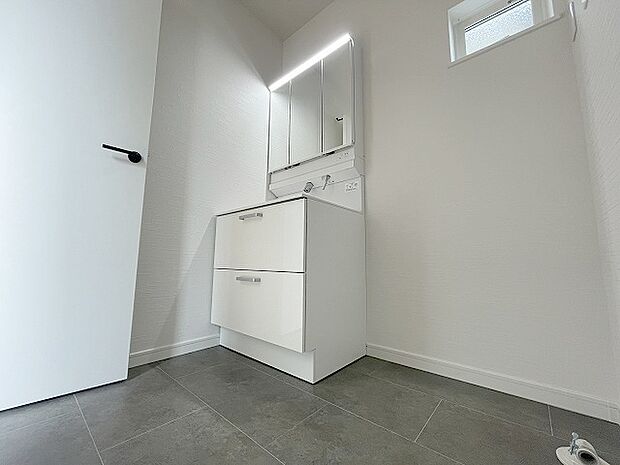 使いやすいタイプの洗面化粧台のあるランドリースペース