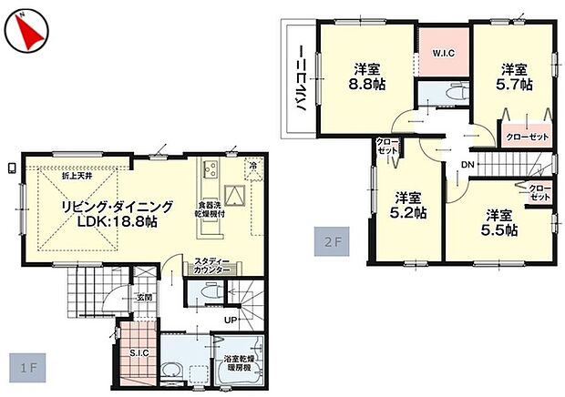 ゆったりとした4LDKの間取り