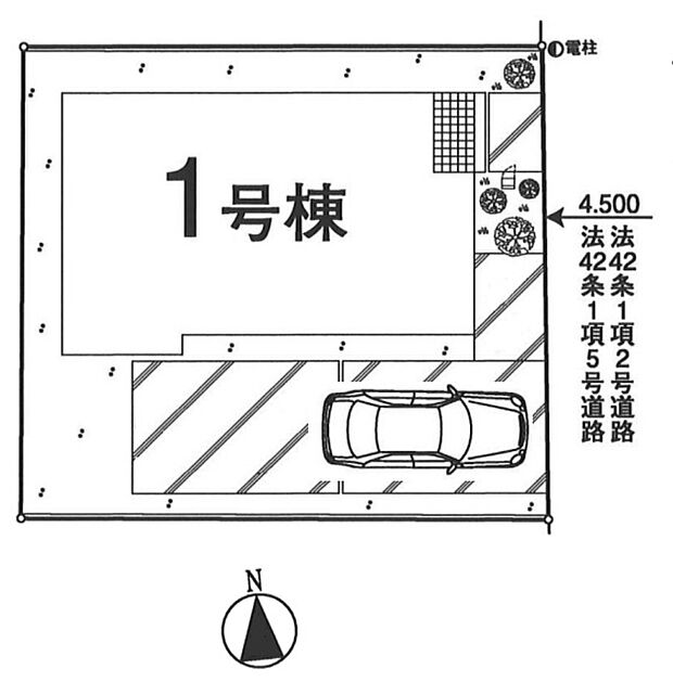 道路に対して綺麗な形の敷地形状です