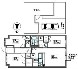 ウエリス武蔵野富士見町 3LDKの間取り