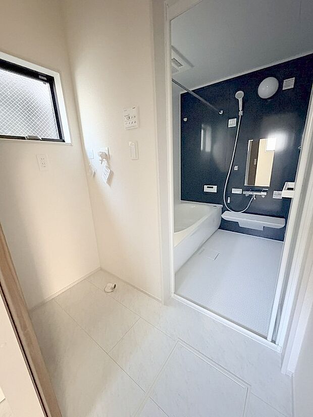 使いやすいタイプの洗面化粧台のあるランドリースペース