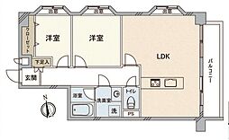 オリエント丹野 2LDKの間取図画像