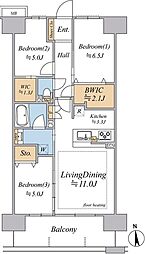 ヴェレーナシティ パレ・ド・プラージュ 3LDKの間取り