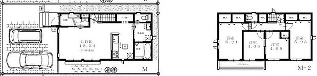 建物参考プラン4LDK、1490万円、90.97平米