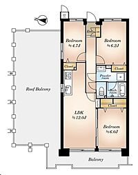 サンヴェール久米川 3LDKの間取図画像