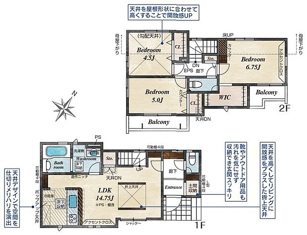 使いやすいスタンダードなプラン、無駄を少なくし有効に使えるスペースをできる限り多く設けました 