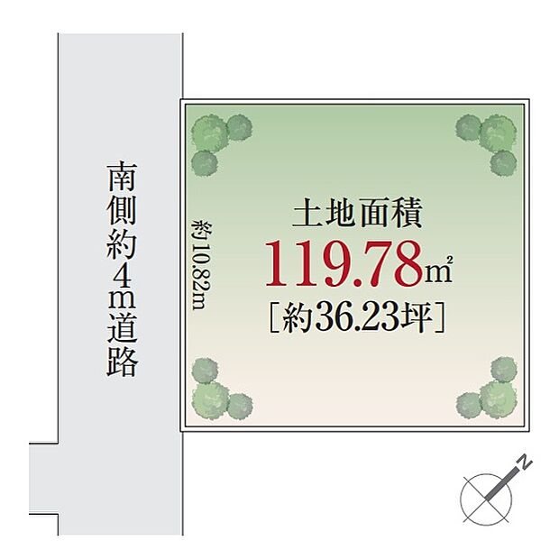 建物のプランニングがしやすい正方形の区画です