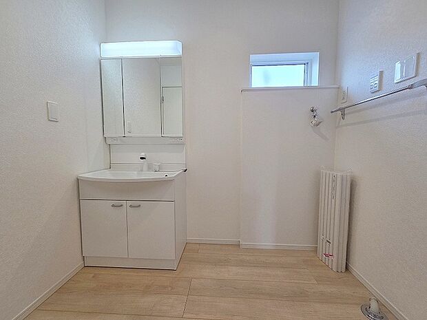 使いやすいタイプの洗面化粧台のあるランドリースペース