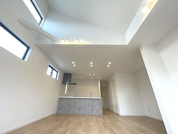 家族が一番集まる場所だから広々としつつも素敵な空間であって欲しい。みんながくつろぐリビングからキッチンまでが一つの空間のように繋がる間取り。 