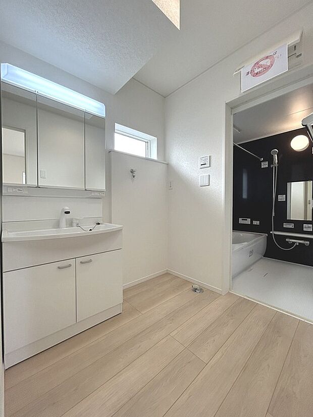 使いやすいタイプの洗面化粧台のあるランドリースペース