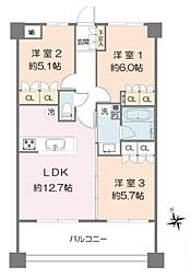 CLIO南多摩 3LDKの間取図画像