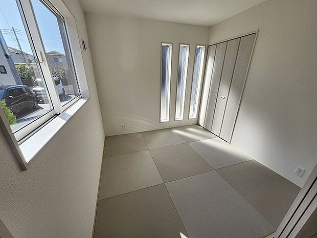 和室がある間取り。畳の香りとともにどこか落ち着く空間です。