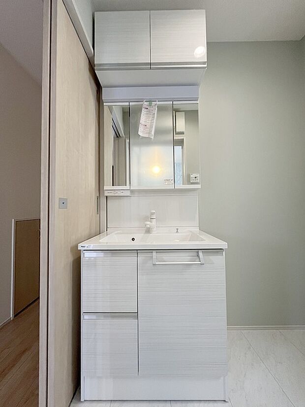 使いやすいタイプの洗面化粧台のあるランドリースペース