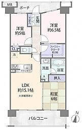 グランプラド国分寺 3LDKの間取図画像