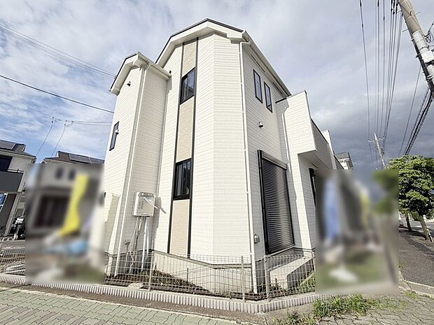 周辺の街並みの中で適度な主張、生活に溶け込むシンプルなデザインの外観が魅力の一戸建です。