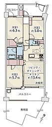 ガーデンズバッハB棟 3LDKの間取図画像