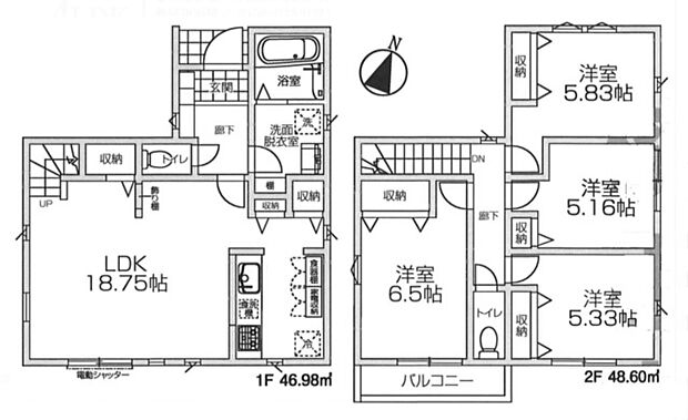 ライフスタイルに合わせて使い分けられる柔軟な空間構成。各所に収納を備え、室内をすっきりと保てます