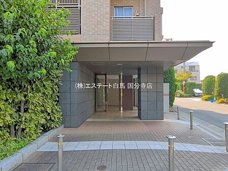 豊かな植栽の緑がアプローチを彩り、訪れる人を穏やかに迎え入れるような佇まいです。