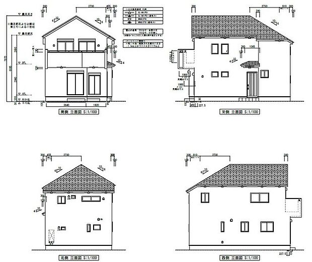 住まいの輪郭を丁寧に描き出した外観設計図面です。端正なフォルムが暮らしの安心感を高め、これから描く未来の生活をしっかりと支える堅実な住まいとしての佇まいを物語っています