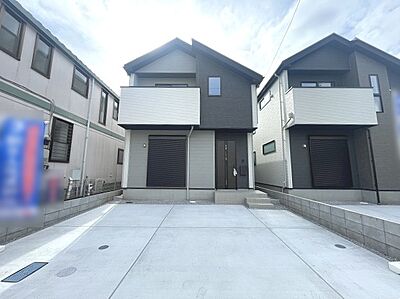 外観：建物が完成しましたので室内のご見学予約スタート。当日のご見学予約も大歓迎です。お気軽にご連絡ください。エステート白馬国分寺店は火曜水曜も営業しております。 