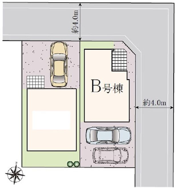 開放的な角地に位置し、ゆとりある敷地計画が生み出す心地よい動線と穏やかな日常を感じられる住まいです