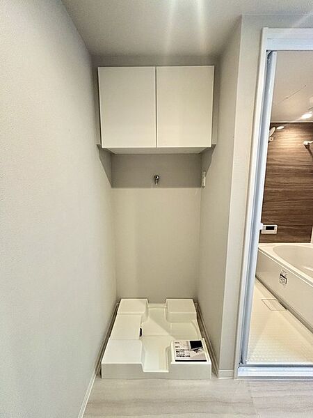 使いやすいタイプの洗面化粧台のあるランドリースペース