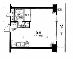 朝日プラザ高津第1 ワンルームの間取図画像