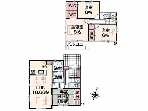 リビングに隣接する和洋室はマルチに活用できます!全居室6帖超の快適な広さを確保。収納豊富なWIC×2!