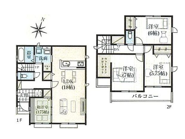 南向きで明るい4LDK！WIC、SC、リネン庫など収納充実！キッチンから水回りが近く、生活動線がスムーズ。