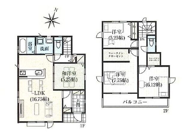 家族のライフスタイルに寄り添う、使い勝手の良い4LDK!2カ所にWIC!対面式キッチンを配したLDK16.75帖!