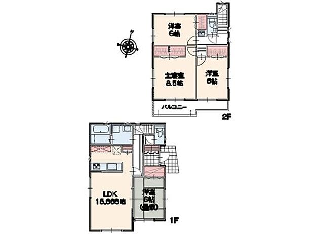 家族の集まるリビングは対面キッチンの16帖。1階には畳敷きの洋室付きで来客やテレワークにも便利。全居室2面採+収納付き!南向きバルコニーで採光良好の4LDK。