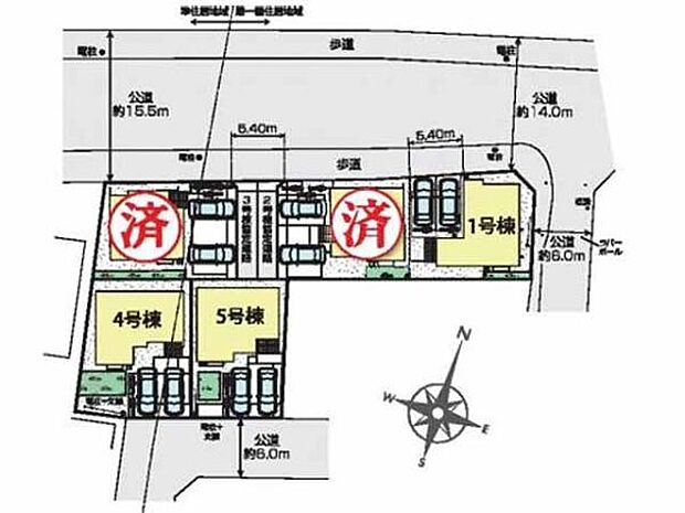 JR川越線・八高線「高麗川」駅徒歩9分。区画整理が進んだきれいな街並みに佇む全5棟。駐車場は全棟2台分!