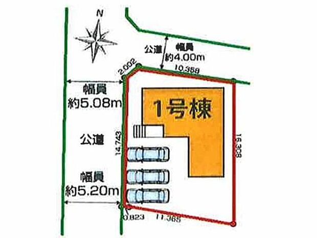 敷地58坪!駐車場並列3台で急な来客時も安心。北側4m×東側5.2の開放的な角地!小中学校も近く、お子様の通学も安心です。