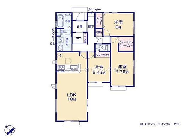 階段の昇り降りが無く、ワンフロアで生活できる人気の平屋一戸建て！WICやシューズクロークなど収納も充実です！