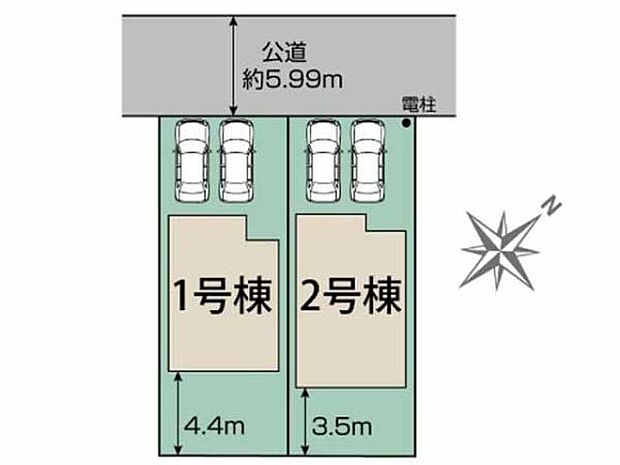 敷地45坪以上!並列2台駐車可。小学校徒歩1分、中学校徒歩4分!周辺に生活施設も揃う便利なロケーション。