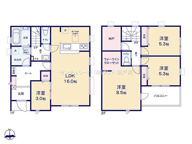 WICやテレワークスペースにも活用できるストレージルーム付き。収納豊富な間取りです。
