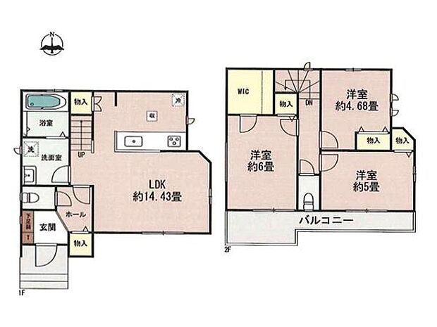 夏は涼しく冬は暖かい、ZEH水準の省エネ住宅!対面式キッチン・リビング階段を採用した家族との会話も弾むLDK14.43帖!