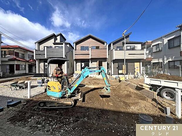 【右から1、2、3号棟】制震Damper標準搭載・耐震等級3取得の地震に強い全3棟の新築分譲住宅。