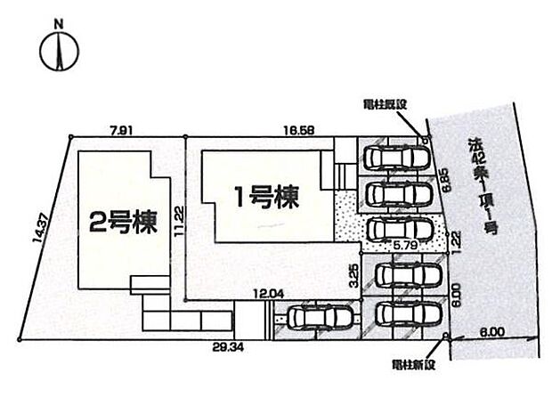 敷地53~61坪超のゆとりの新築分譲住宅全2棟。長期優良住宅認定物件、住宅性能評価W取得。全棟カースペースには3台の車が駐車可能です。
