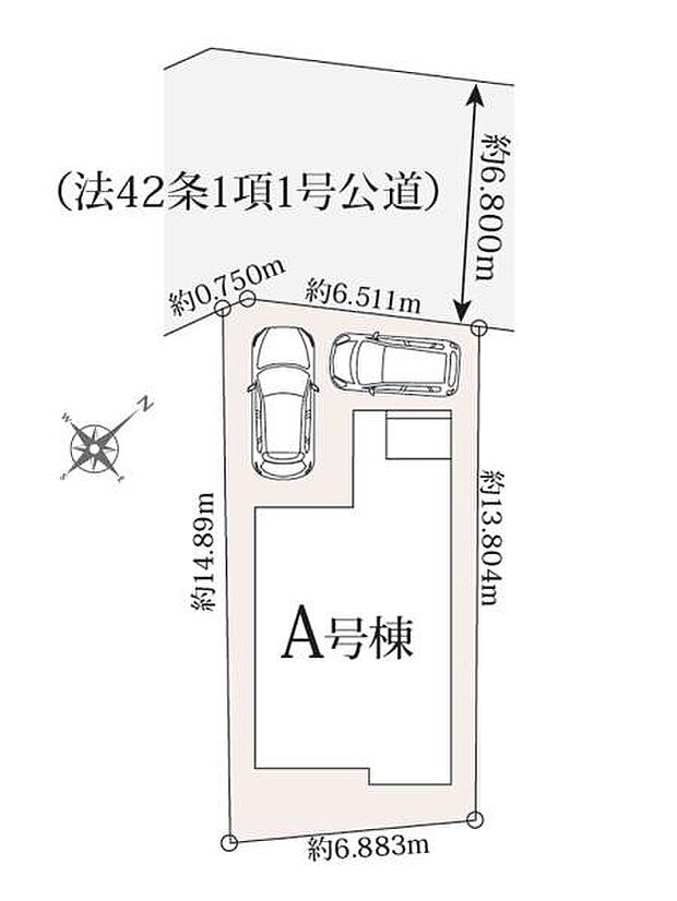JR川越線「西川越」駅徒歩4分で、通勤・通学にも便利!駐車場はL字に2台分!前面道路は6.8mと広々しており、お車の出し入れもスムーズに行えます。