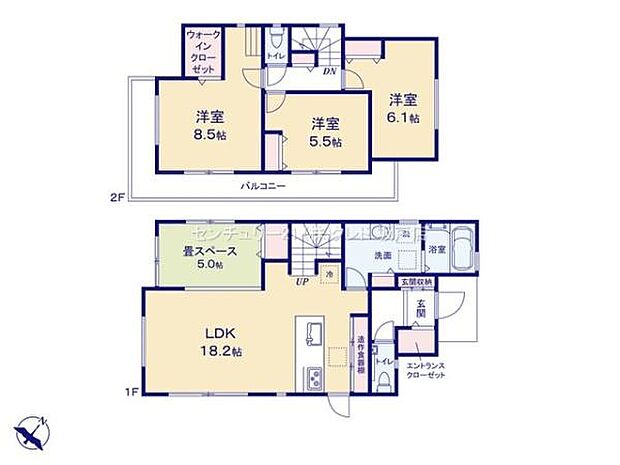 WICやSCなど収納充実の4LDK！折上げ天井が広がる18.2帖の大空間LDK。小上がりの和室は多彩な使い方が可能です。