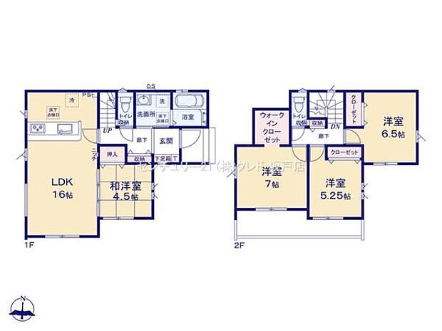 全室南向き×2面採光の陽光あふれる4LDK。1階和洋室4.5帖は多目的に活用可能。各居室収納に加え、廊下収納やWICなど収納豊富!