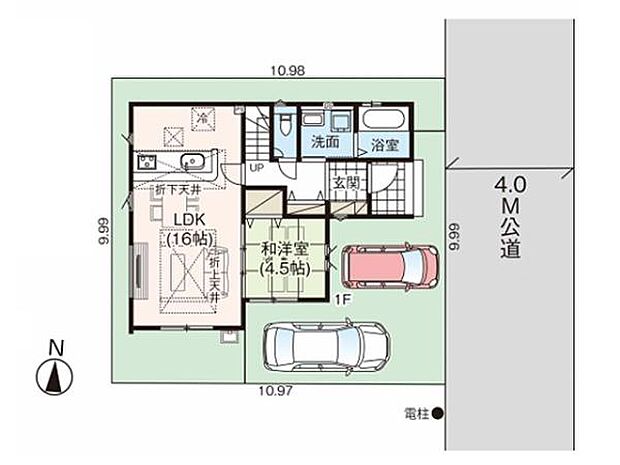 東武東上線「霞ヶ関」駅より徒歩18分。敷地約33坪の整形地。カースペースあり。