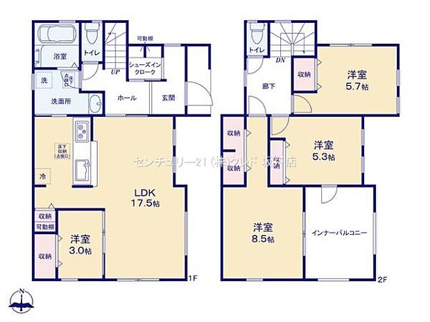 家事効率もUP！キッチンと洗面室・浴室をつなぐ家事ラク動線を採用した住まい。