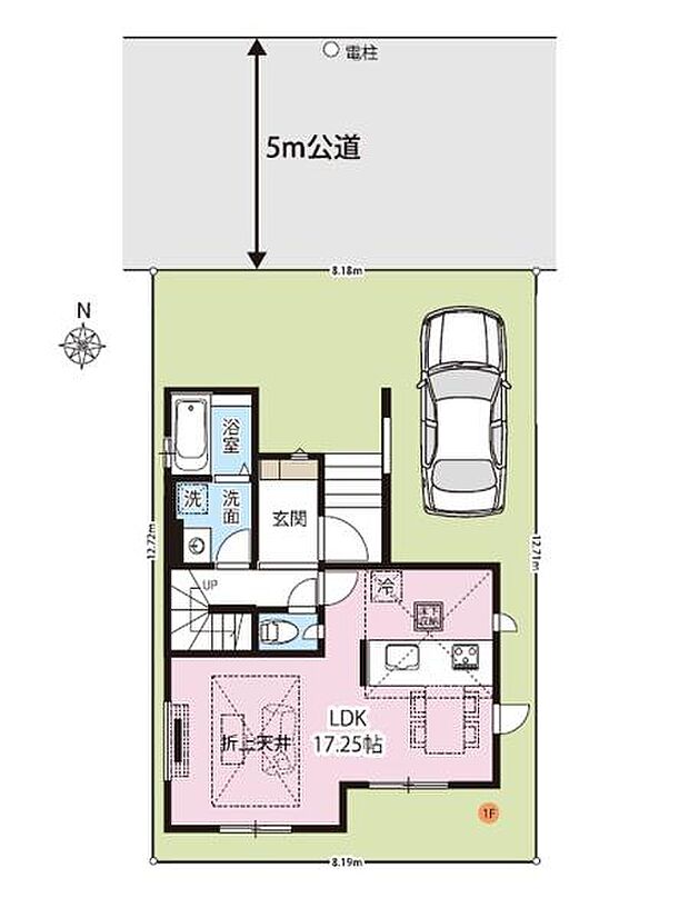 31坪のキレイな整形地。カースペースは1台分確保。小学校や商業施設も近隣に充実しており、子育て家族にもオススメの住環境です。