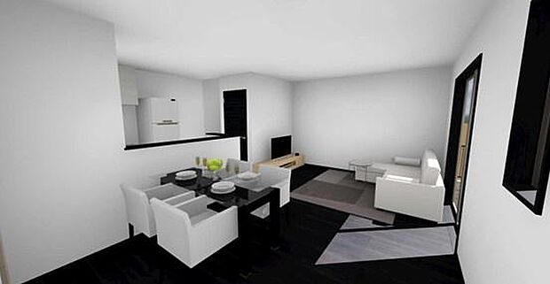 【LDK16帖】陽光差し込む陽だまり空間。リビング階段で家族とのふれあいが増える設計。楽しい食事と会話が始まる場所を大切にした素敵な場所。