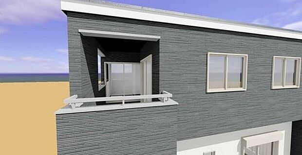 都市型デザイナーズ住宅が東松山に誕生します。ダークグレーとホワイトのツートンカラーが目を引く、洗練されたシャープな外観デザイン。